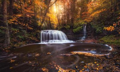 爱上密歇根 | 罗克河瀑布，上半岛，密歇根州，美国 (© Matt Anderson Photography/Getty Images)